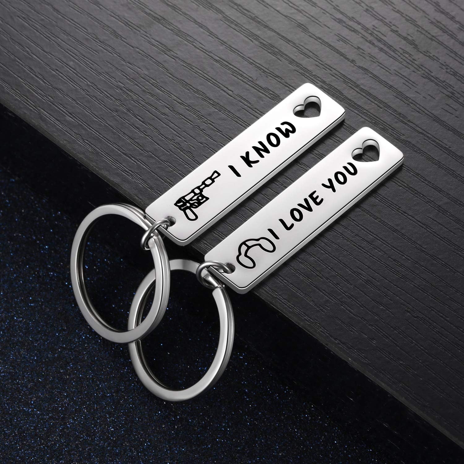 2pcs I Love You I Know Keychain Star Wars Couple Gifts Set to Boyfriend Husband Girlfriend Wife for Valentine's Day Wedding Anniversary Present - Image 5