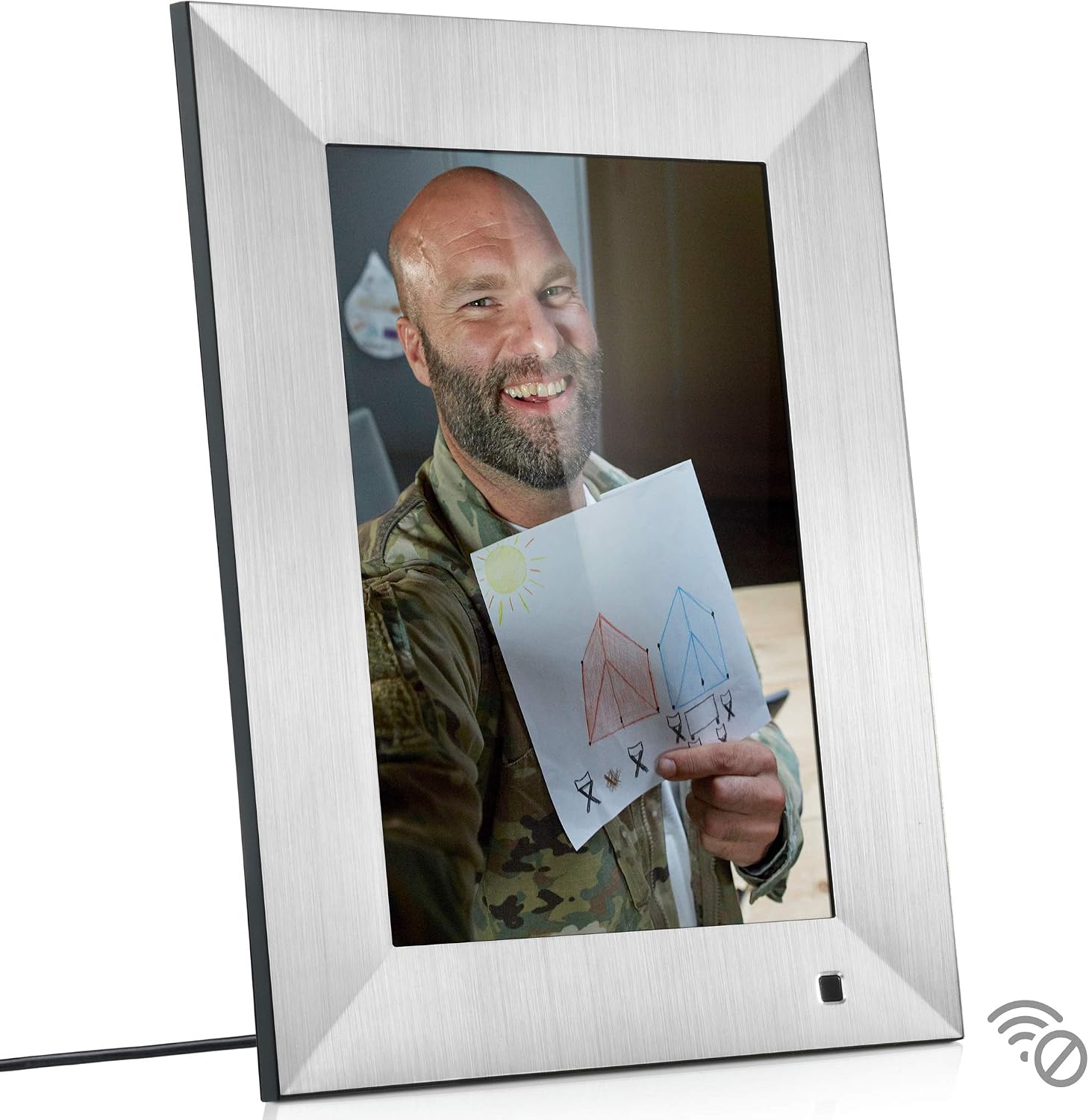 NIX Lux 10 Inch Digital Picture Frame With Brushed Silver Finish - HD Display, Auto-rotate, Motion Sensor and USB/SD Card Supported