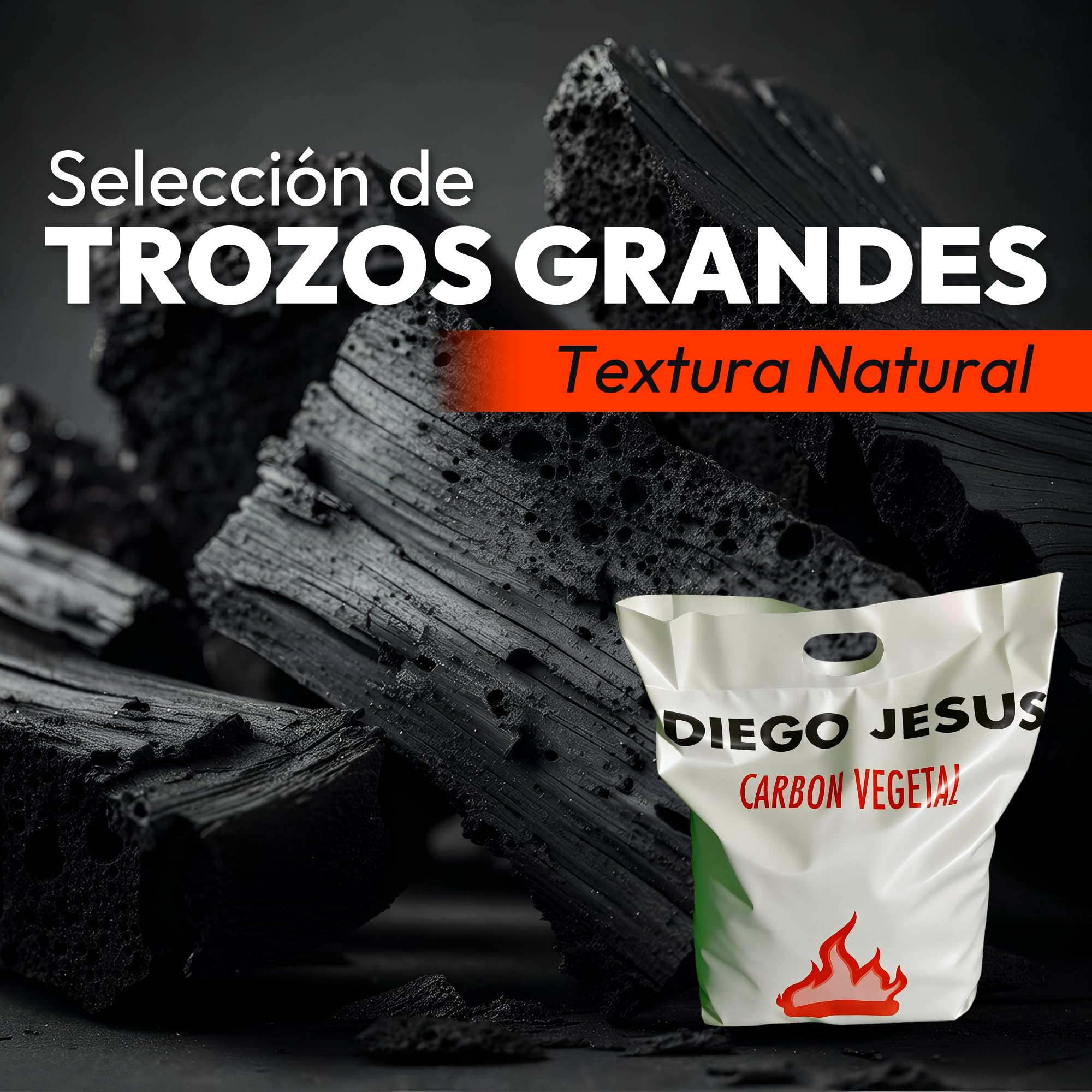 Carbón Vegetal Natural 10 kg para Barbacoas Alto Poder Calorífico Encendido Rápido Brasas Duraderas Trozos Grandes Bajo Humo Ideal para Parrillas y Asados