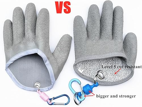 Miniatura 6 de Inf-way Guante de pesca con liberación magnética, guantes de pesca profesionales para pescadores, resistentes a cortes y pinchazos con ganchos