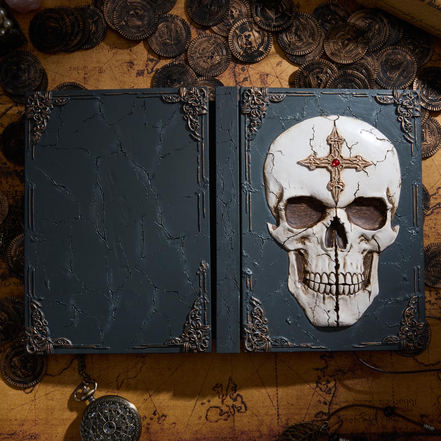 Notizbuch mit Totenkopf-Motiv, 3D-Design, Tagebuch, Retro-Stil, Tagebuch, Skizzenbuch, Hardcover, Malerei, Schreibtagebuch, Weihnachtsgeschenke