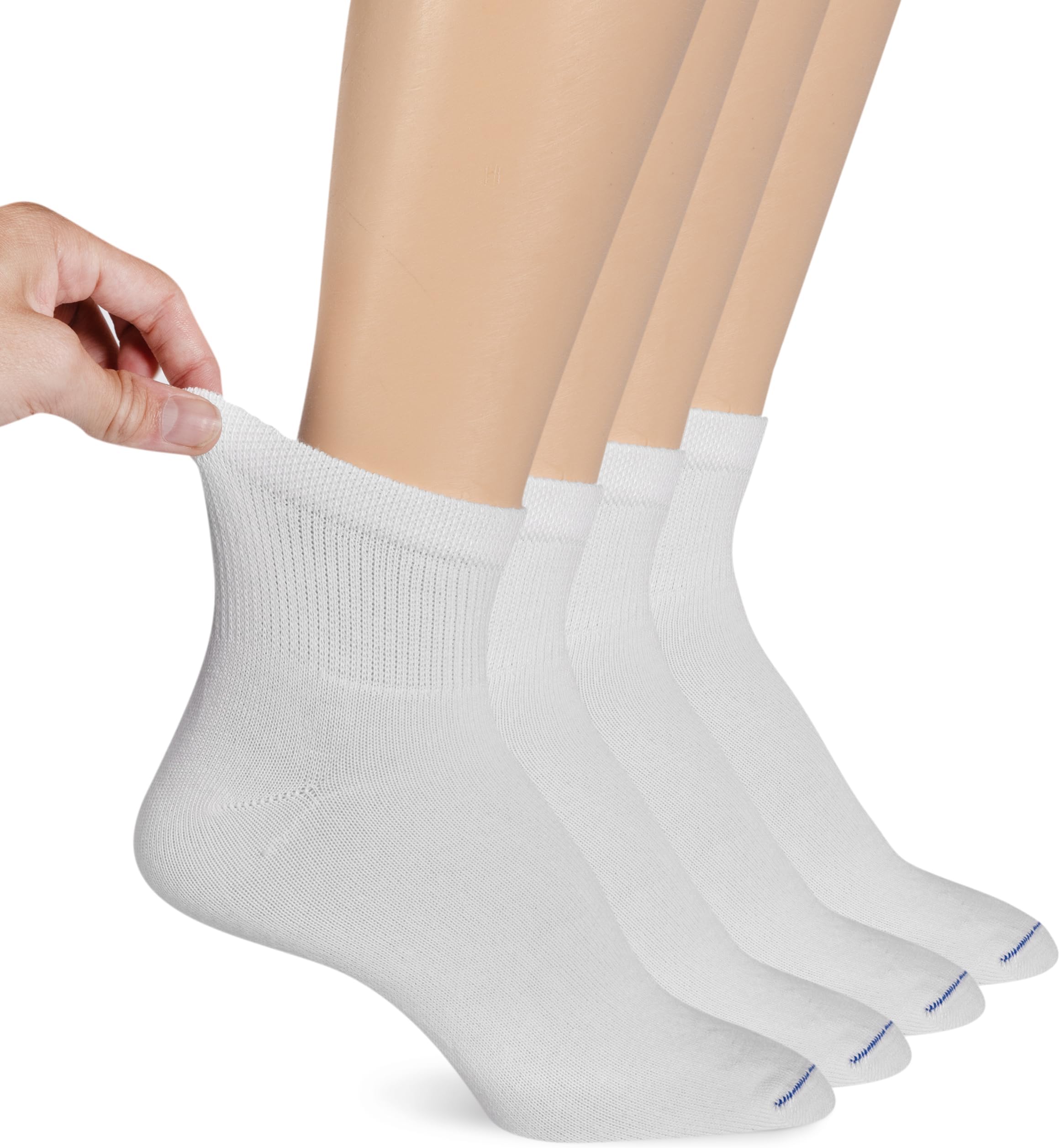 Dr. Scholl 's ドクターショール レディースソックス フラットニット 足首がリラックスフィット お買い得 4 足入り US サイズ: 4-10 カラー: ホワイト