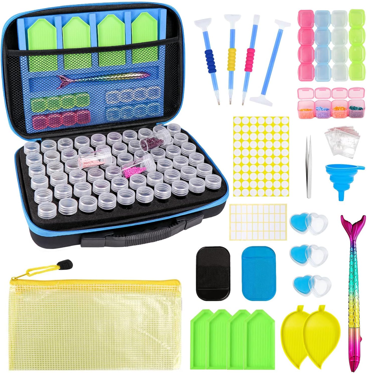 Fresion 60 Slots Diamond Painting Storage Boxes,5D Diamond Painting Accessories Kits,Bead Jewelry Diamond Art Storage Case for DIY Art Craft