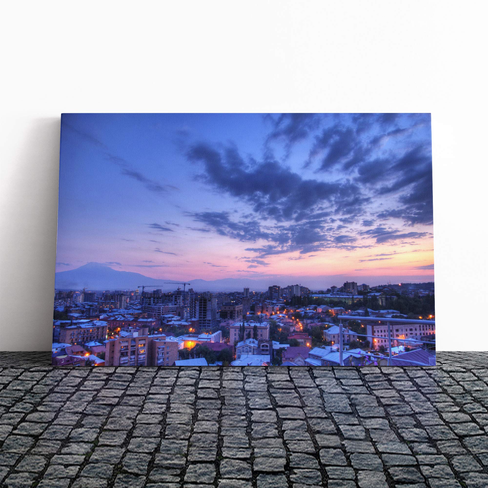Yerevan Armenia Skyline Canvas Print | Gallery Wrapped 30mm Frame Wall Art | 30x20 inches | Ready to Hang | Modern Cityscape Picture | Living Room Bedroom Lounge Office