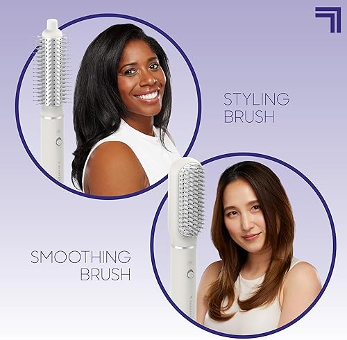 Miniatura 9 de Sharper Image Revel Airflow Styler, herramienta de peinado 6 en 1, varita de rizador, desenredante y secador de pelo iónico, cepillo de aire