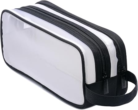 Clear Mesh Large Capacity Pencil case with compartments Cute Aesthetic Pencil Pouch for Girls Kids Boys Adults School Pen Bag Organizer Big Special Pencil Bags with Zipper Pencil Pouches