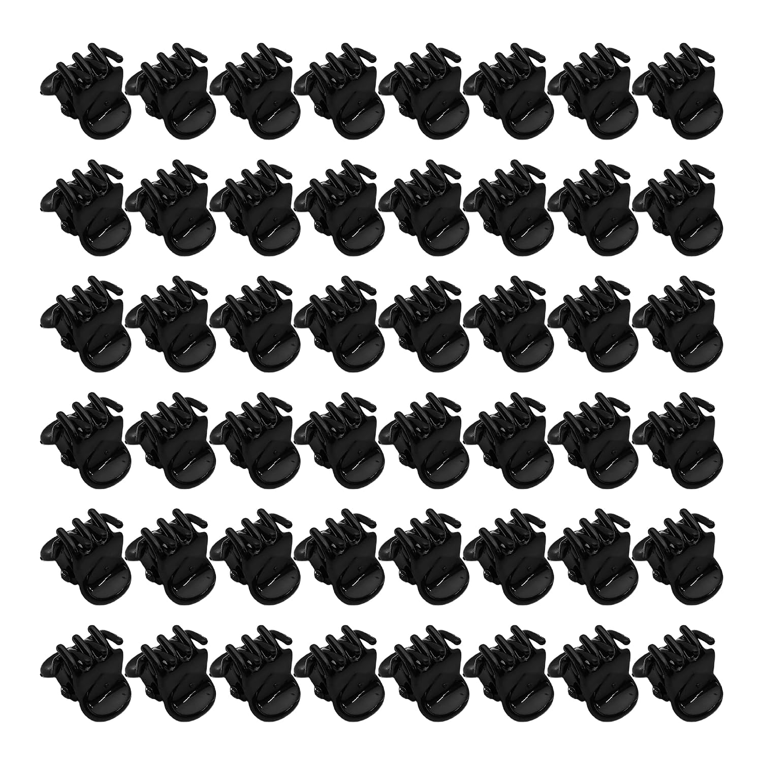 48Pcs 0.39 Inch Mini Hair Claw Clips, Plastic Jaw Clips with Strong Grip for Girls and Women, Suitable for Bangs, Fine Hair, and Daily Styling(Black)