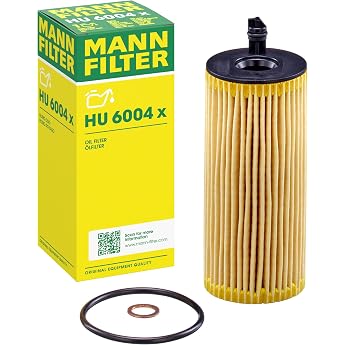 Original MANN-FILTER Oil filter HU 6004 X &ndash; Oil filter set with gasket / gasket set&ndash; For Passenger Cars | F&uuml;r PKW, Hohe Filtr