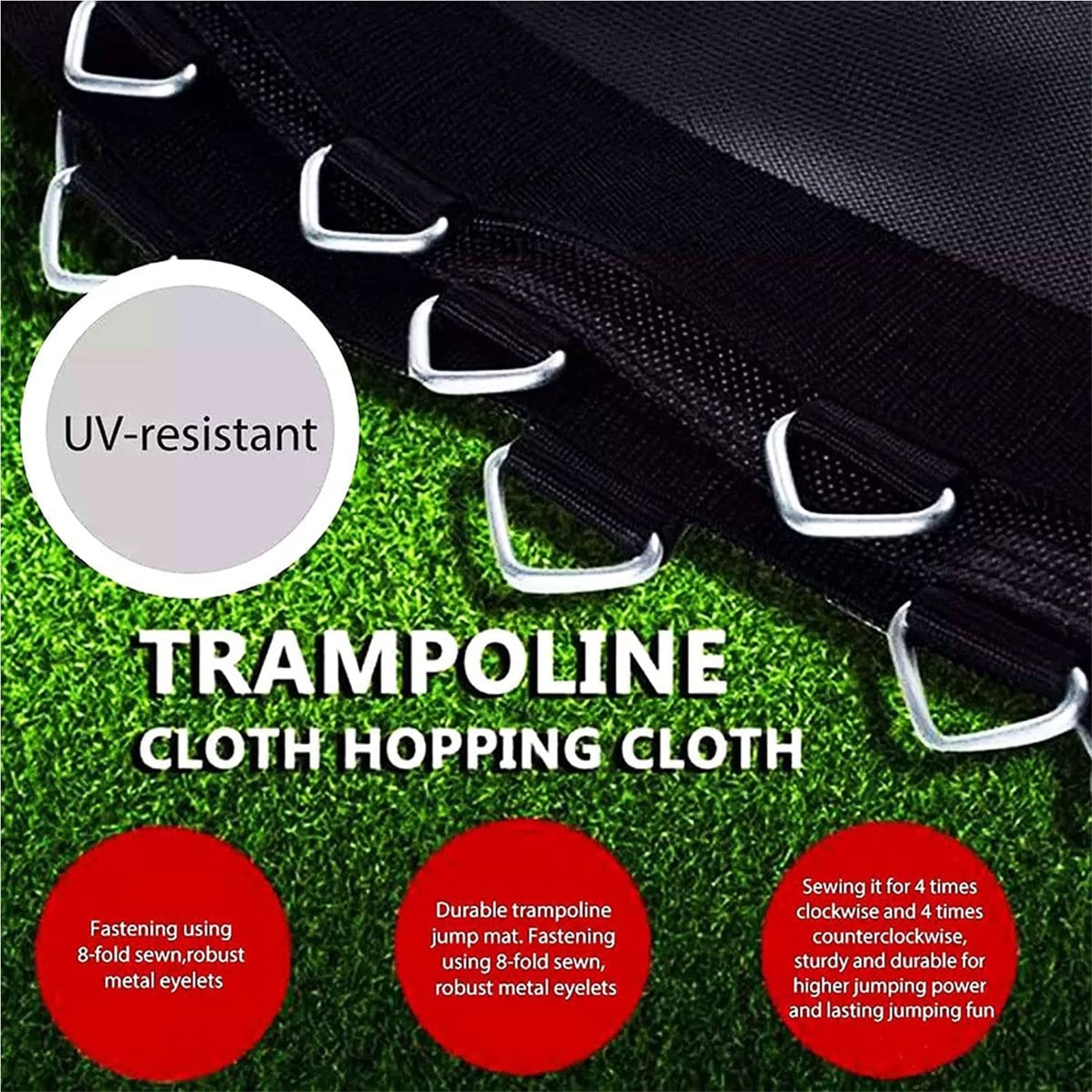 Tappetino Ricambio Per Trampolino Pro (12, 13, 14 O 15 Piedi) – Nero, Uso Domestico E Fitness, Peso Max 220 Lb