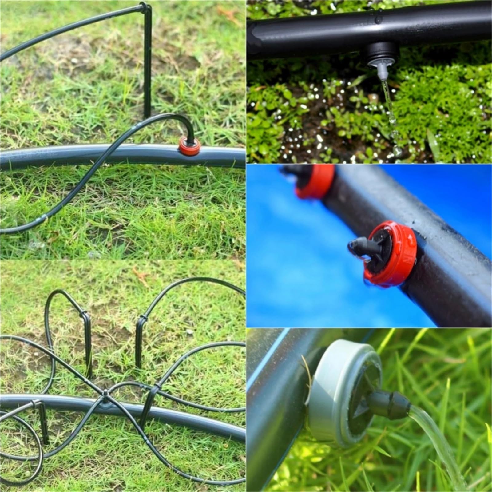 Emettitori per Irrigazione a Goccia Mini gocciolatore autocompensante da 2L/H, 4L/H, 8L/H, raccordi for irrigazione giardino e serra 4/7 mm, 500 pezzi(Red 2L)