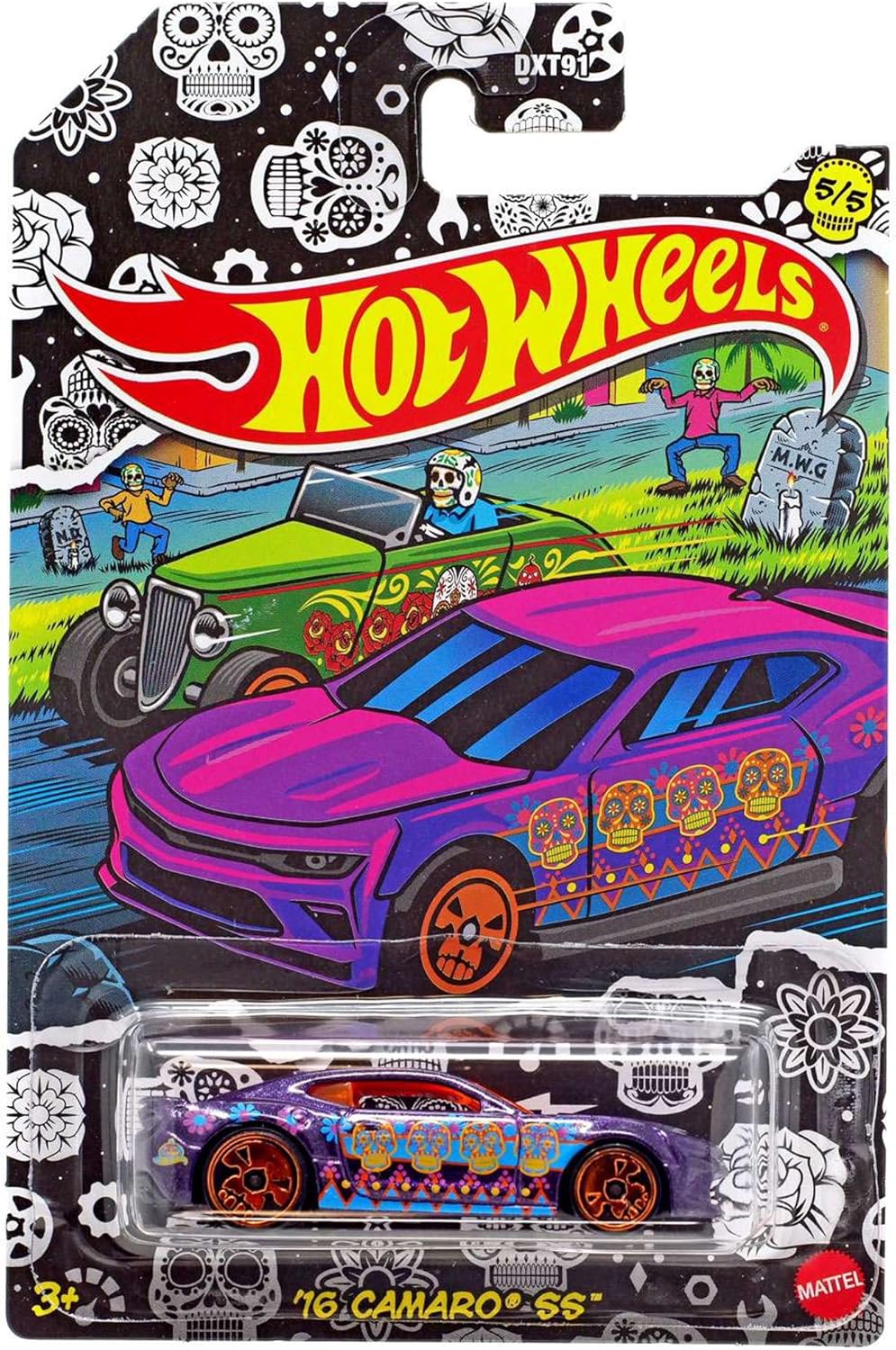 Hot Wheels 2021 Dia De Los Muertos Halloween Complete Set of 5 Diecast Vehicles from DXT91-956D 1st Release