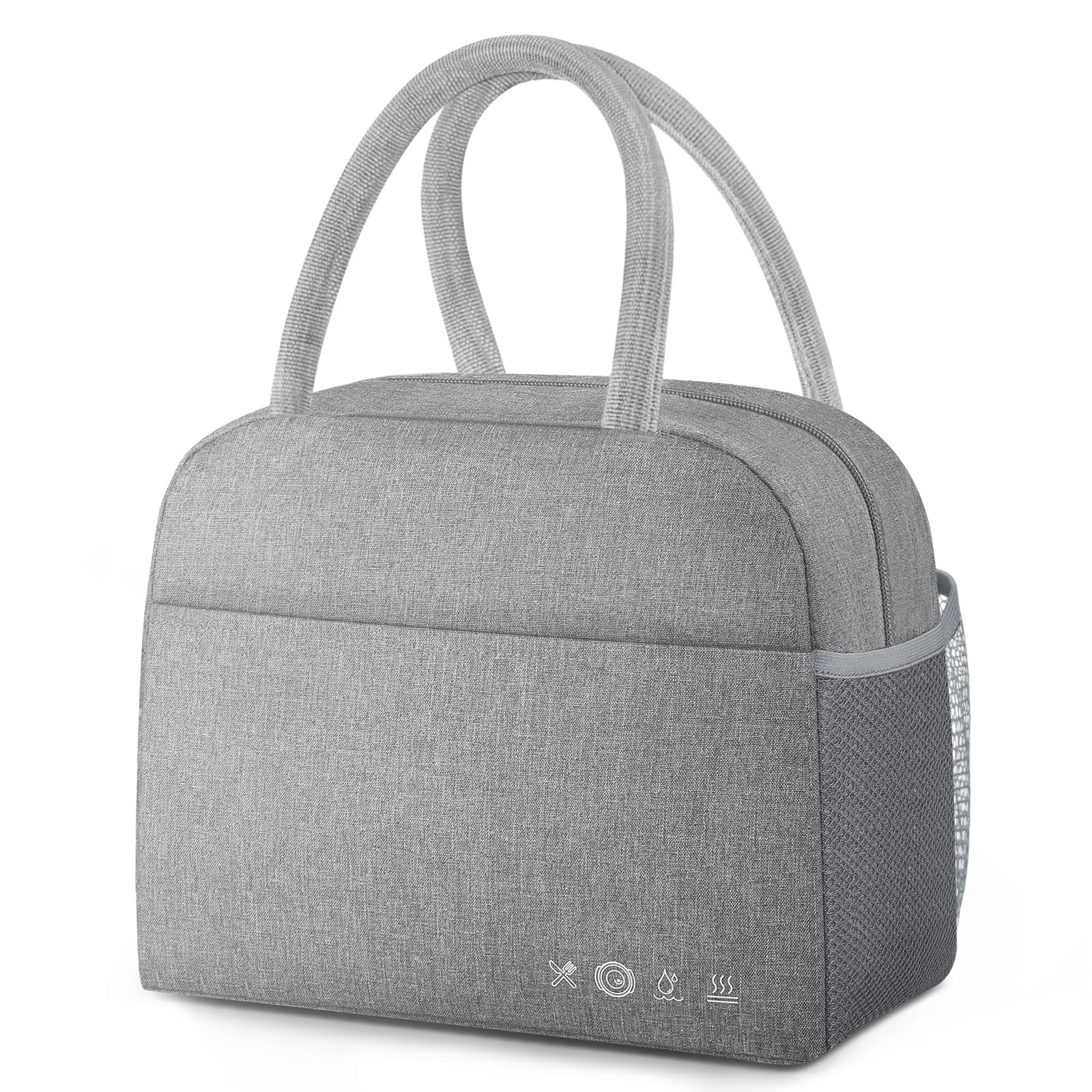 Lonchera para almuerzo, térmica, reutilizable, a prueba de fugas, de alta capacidad, para viajes, trabajo, picnic, playa, para mujeres y hombres, gris 8