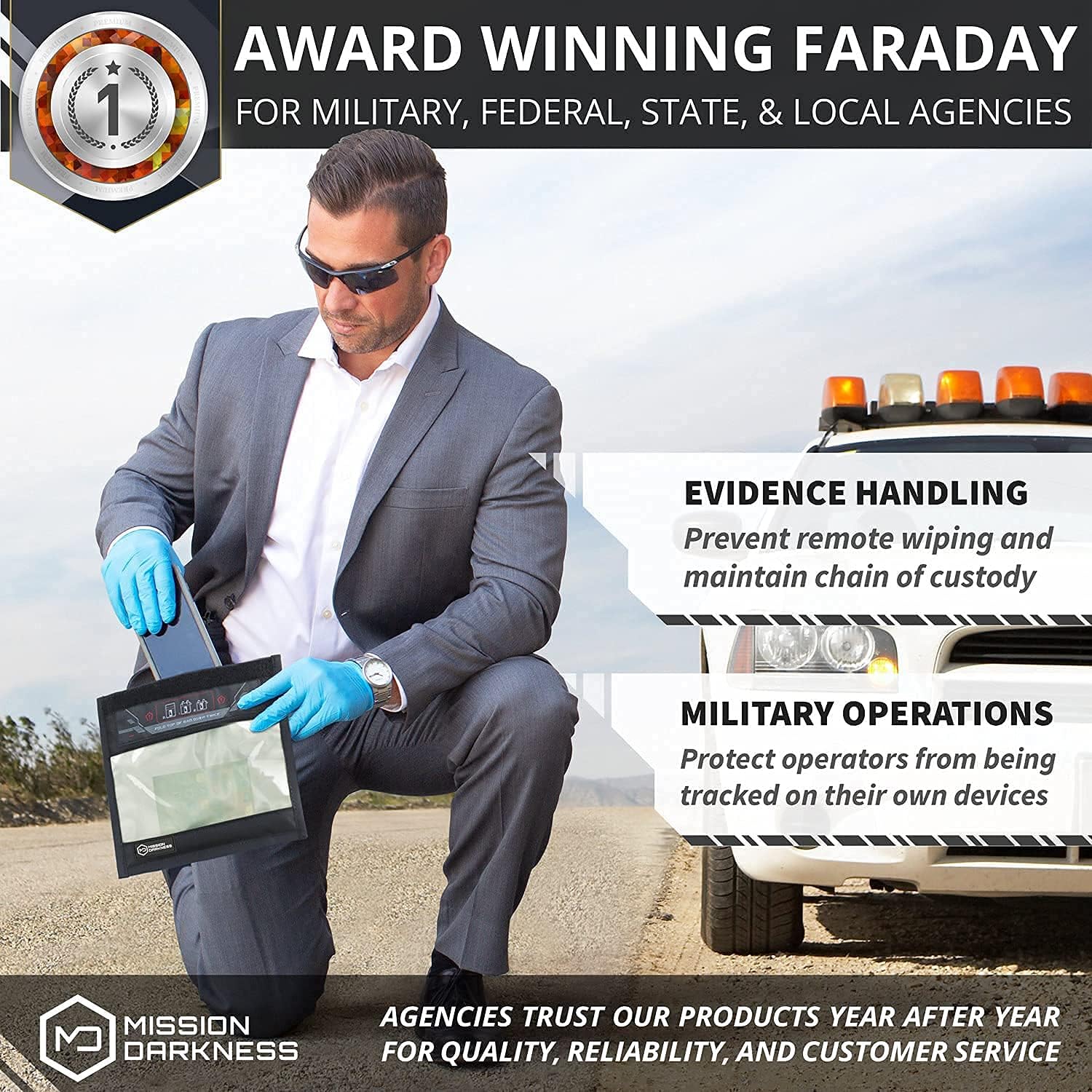 Best Cyber Monday 🔥 Mission Darkness Window Faraday Bag for Phones // Device Shielding for Law Enforcement, Military, Executive Privacy, Travel & Data Security, Anti-Hacking & Anti-Tracking Assurance