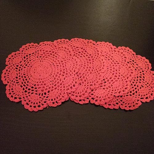 Miniatura 1 de laivigo Nueva Ronda de hecho a mano ganchillo algodón Lace DoiliesJuego de manteles Doily, 7inch, Algodón, Blanco, 7 pulgadas