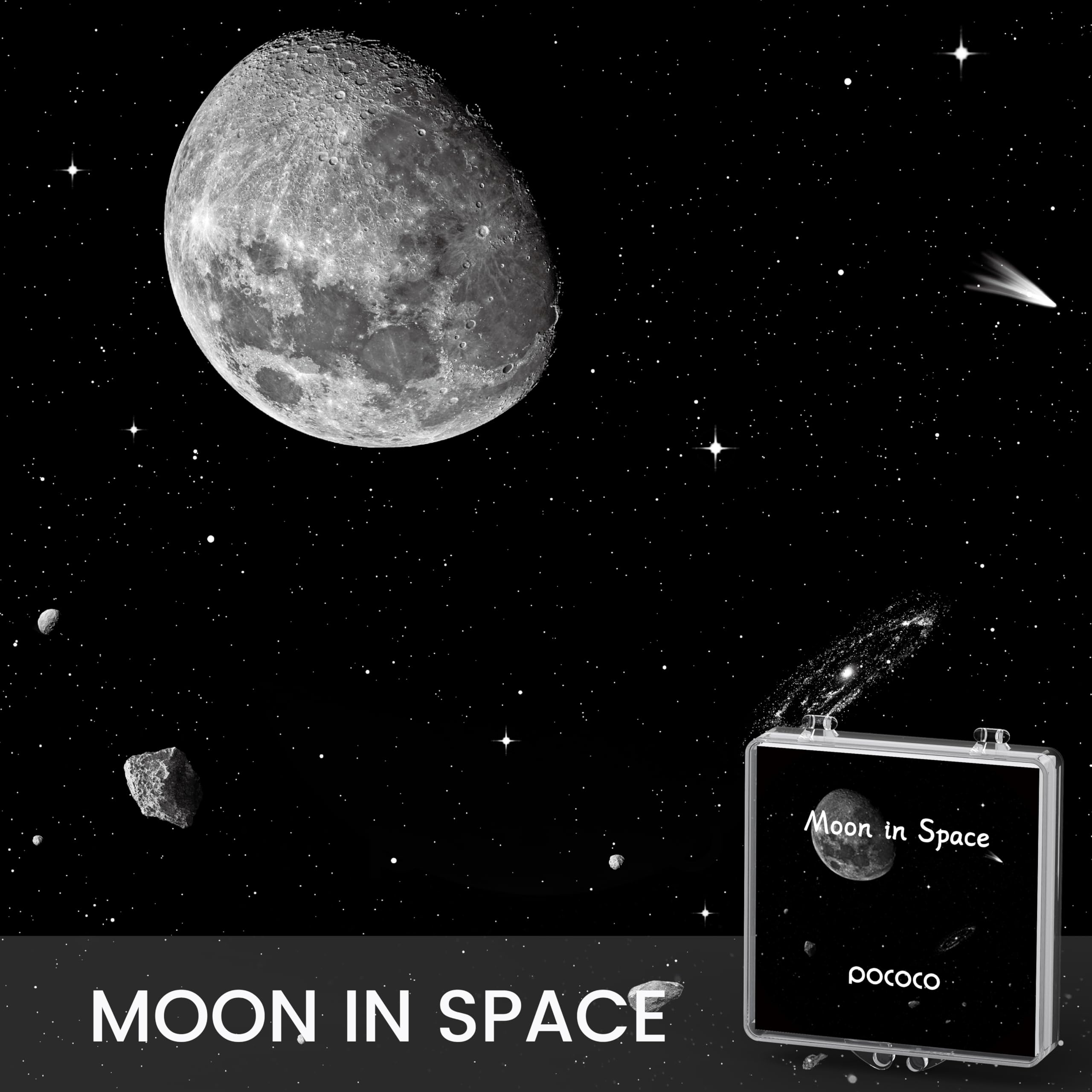 Disques Réalistes Moon - Disques pour Le Projecteur d'Étoiles POCOCO Galaxy Lite Home Planetarium, Ultra HD 5k, 3 Pièces (Moon - 3 Disques sans Projecteur)