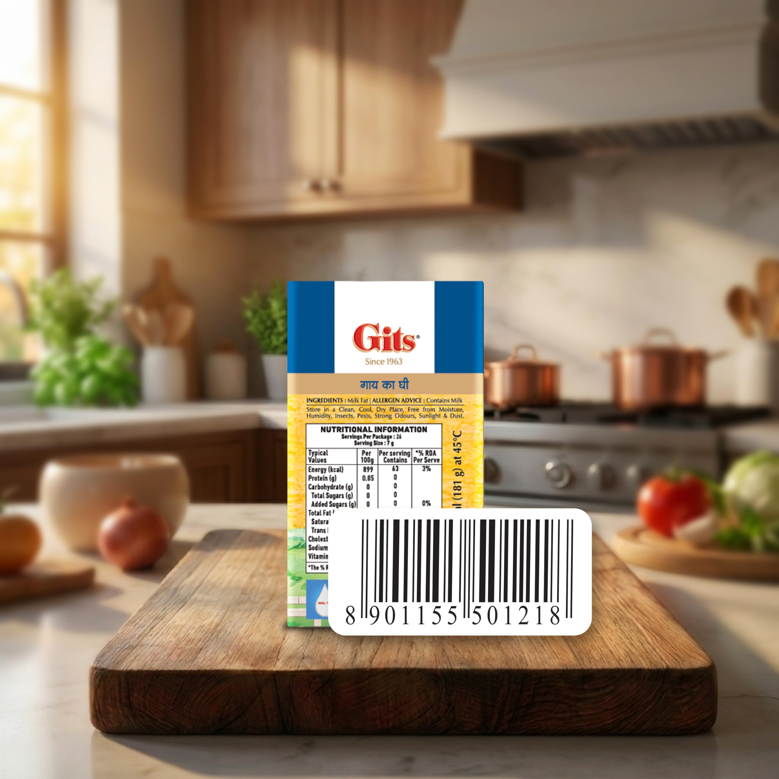 Gits Cow Ghee 200ml Carton, Shudh Desi Ghee, No Preservatives 2