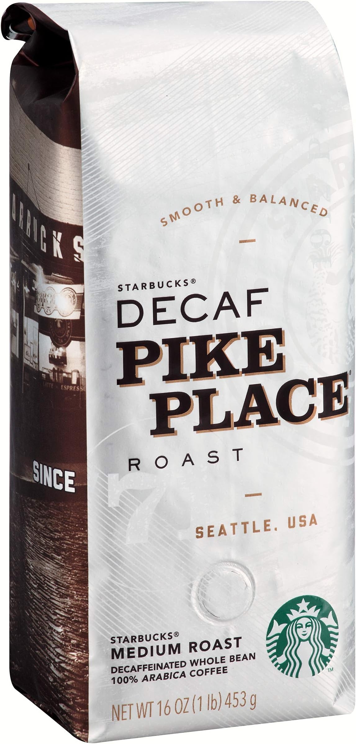 Decaf Pike Place Whole Bean Coffee, 16 oz, Pack of 6