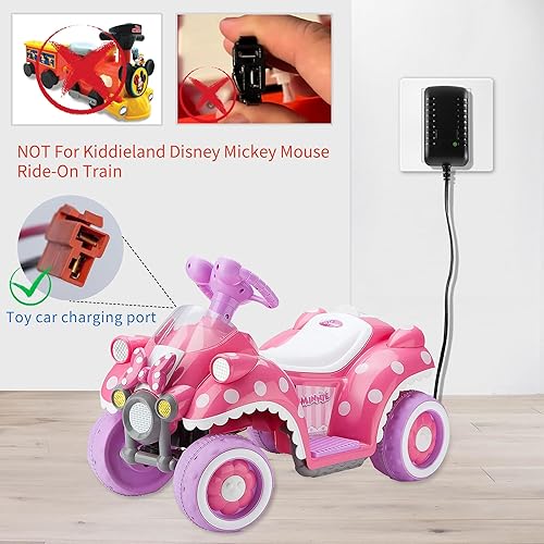 Miniatura 3 de Cargador de batería de 6 voltios para juguetes de paseo, cargador de batería para Rollplay Porsche 918 Audi R8 Spyder Kid Trax Disney Frozen White