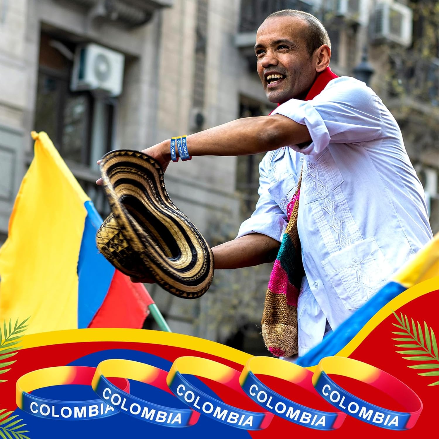 60 Pcs Colombia Silicone Bracelet Colombia Independence Day Rubber Wristband Yellow Blue Red Flag Bracelets Bulk for Men Women Birthday Party - Image 7