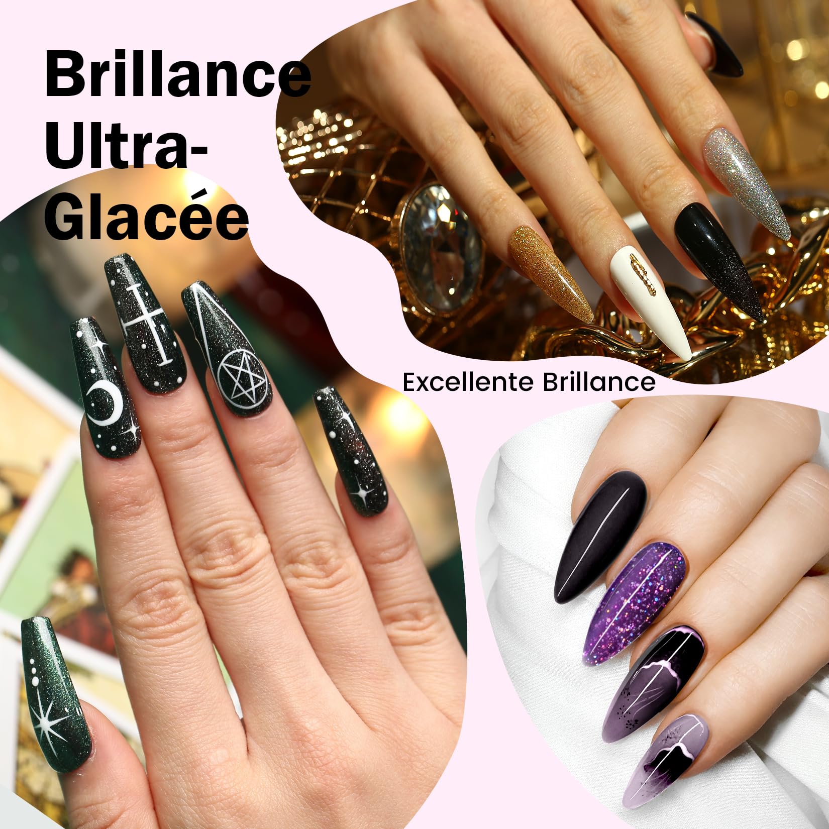 Phoenixy Kit Ongle Gel U V Complet, 60 Couleurs Kit Vernis Semi Permanent avec 48W Lampe à Ongles U V/LED Base et Top Coat Kit de Manucure Cadeaux pour Femmes