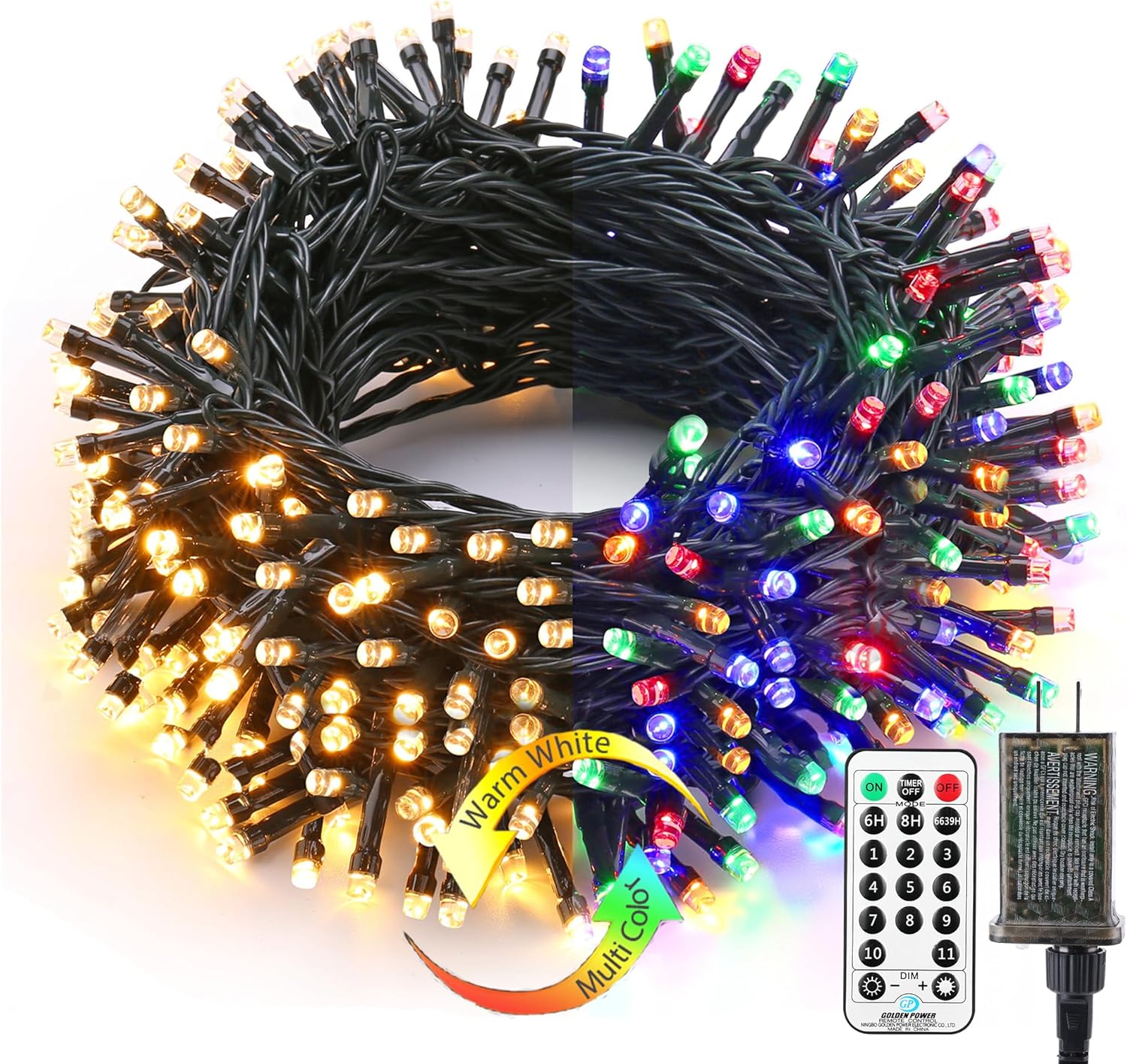 BrizLabs Color Changing Christmas Lights, 115ft 300 LED Christmas String Lights, 11 Modes Warm White Multicolor Lights, 24V Safe Adapter Dimmable Light with Timer Remote for Christmas Party Tree Decor BrizLabs Color Changing Christmas Lights, 115ft 300 LED Christmas String Lights, 11 Modes Warm White Multicolor Lights, 24V Safe Adapter Dimmable Light with Timer Remote for Christmas Party Tree Decor