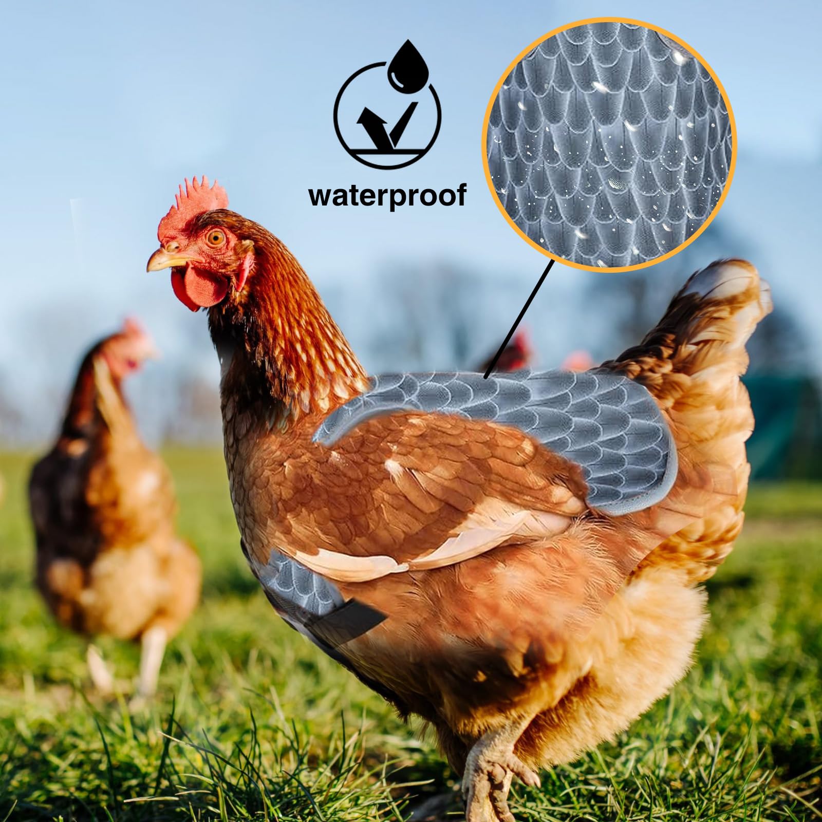 Lot de 2 selles de poulet pour poules, protection du dos de poule, tabliers confortables et légers pour poules (gris)
