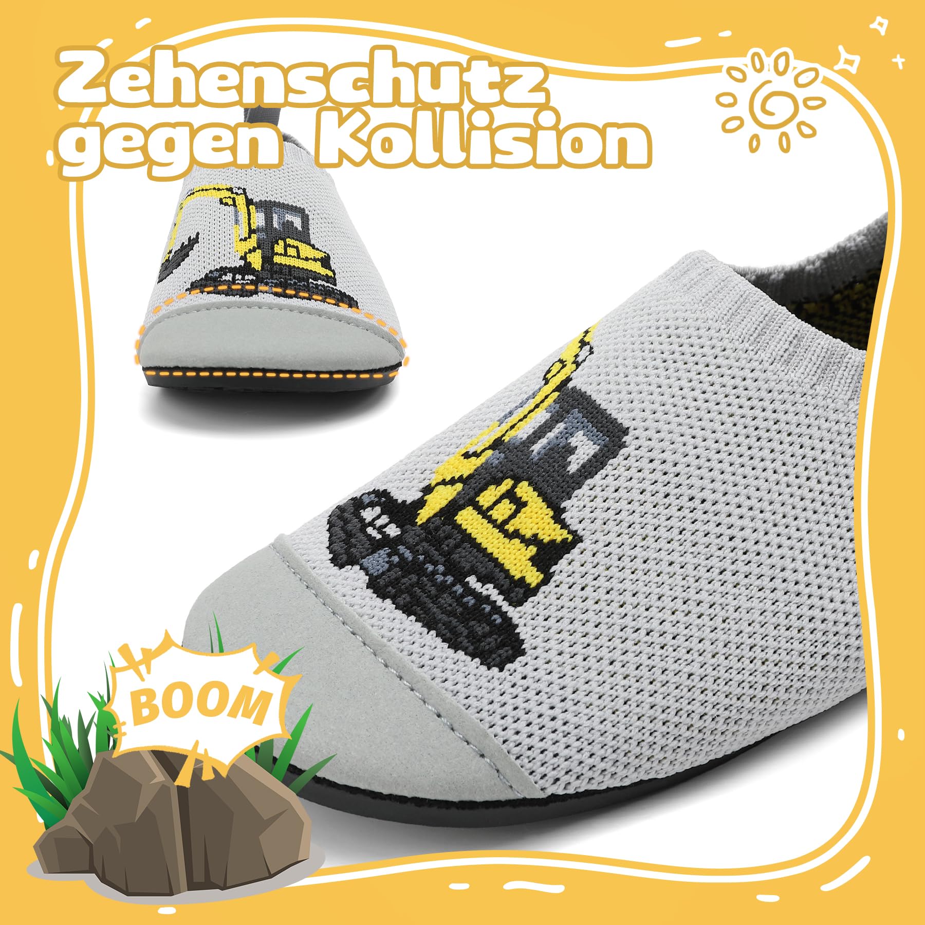 VOLHAL Hausschuhe ​Kinder Mädchen Junge Barfussschuhe Pantoffeln Lauflerns chuhe​Rutschfest ​Kindergarten für Atmungsaktive​Weich Kleinkinder Schuhe ​Unisex - 4