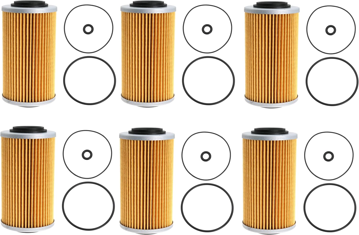 6/Pack 420956741 Oil Filter & O-Ring Kit For Sea-Doo 4-TEC 4-Stroke GTI GTS Se GTR GTX SC RXP RXT RXPX RXTX 130 185 215 255 260 HP