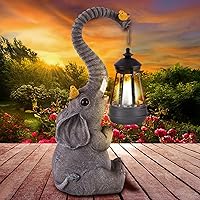 Vista 1 de ILLUMINEW Luces de Estatuas de Elefante de Decoración Solar para Jardín Exterior, Elefante de la Suerte Regalos Únicos de Cumpleaños de Mamá