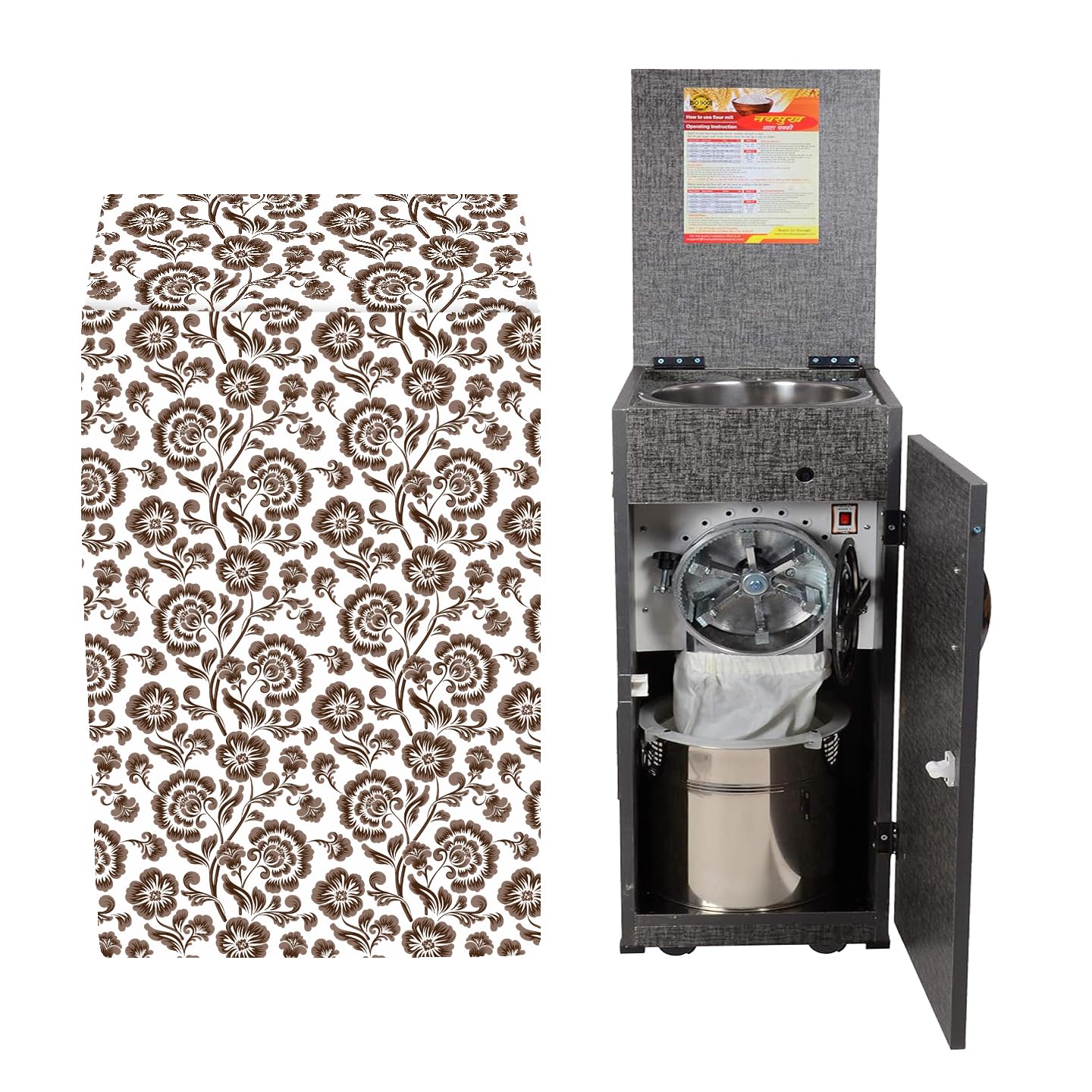 HomeStore-YEP Flour Mill Cover for Atta Chakki, Dustproof & Waterproof Protective Cover for Domestic Flour Mill Machine, Coffee — Amazon image 2
