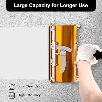 10 Inch Drywall Finishing Box,Professional Aluminum Drywall Mud Flat Box with Putty Case & 2.95-4.92FT Adjustable Handle for Putty Workers Decorators Taping Finishing Tool