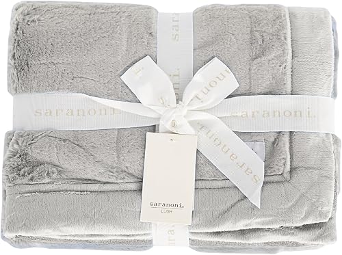 SARANONI Super Soft Comfy Lush 60" x 40" Blanket for Kids and Teens (Gray)