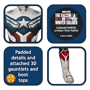 Rubie's 702512M Marvel: the Falcon and the Winter Soldier Captain America Deluxe Costume Kids Fancy Dress, Boys, Multicolour, M: 5-7 Years Rubie's 702512M Marvel: the Falcon and the Winter Soldier Captain America Deluxe Costume Kids Fancy Dress, Boys, Multicolour, M: 5-7 Years