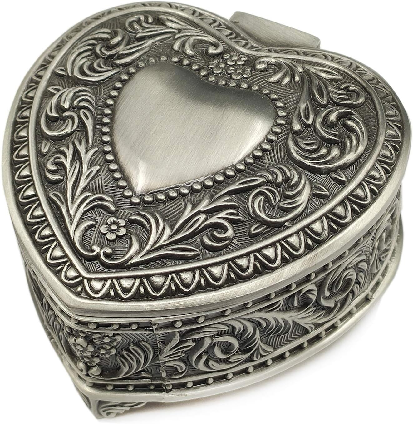 falado Emboss Alloy Metal Music Box Wind Up and Golden Movement Music Box for Christmas/Birthday/Valentine's Day (Heart Shaped, Song:Romeo and Juliet)