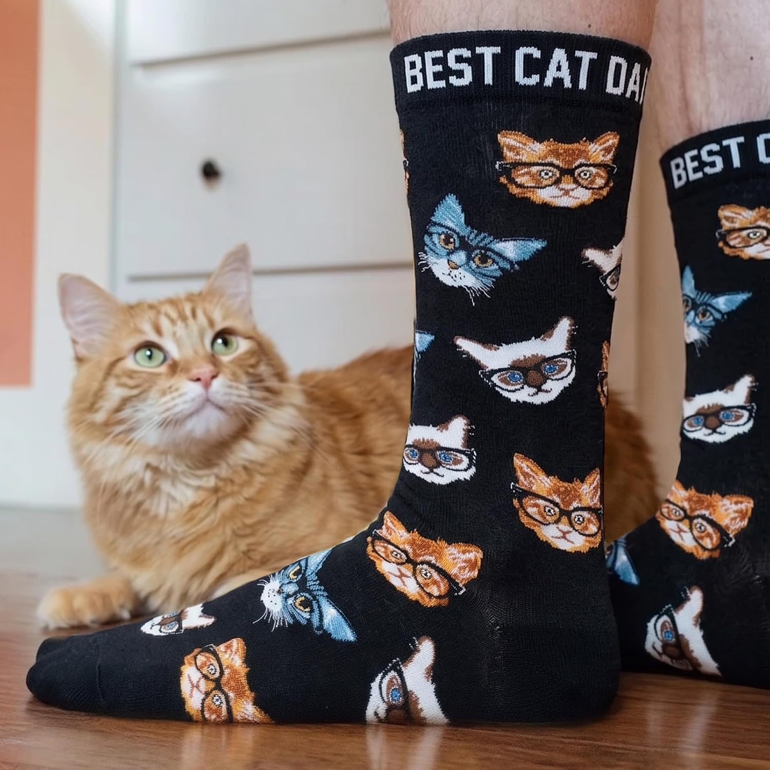 Cat Dad Gifts - Cat Socks Men, Gifts For People Who Love Cats, Unique Socks image 2