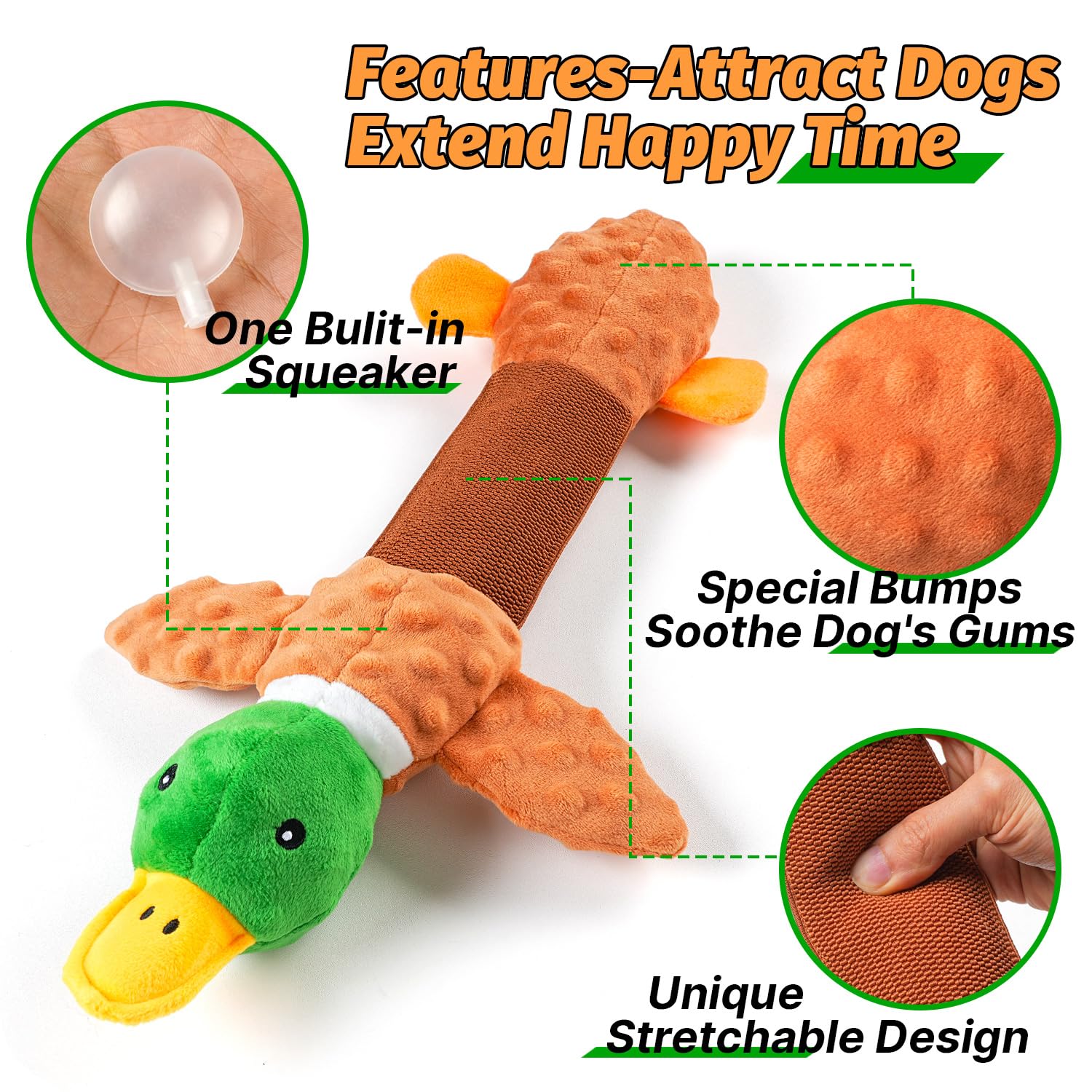 Sedioso Giocattolo per cani extra large, resistente, per cani di taglia grande, 50,8 cm, giocattolo interattivo per cani di taglia piccola, media e grande (anatra)