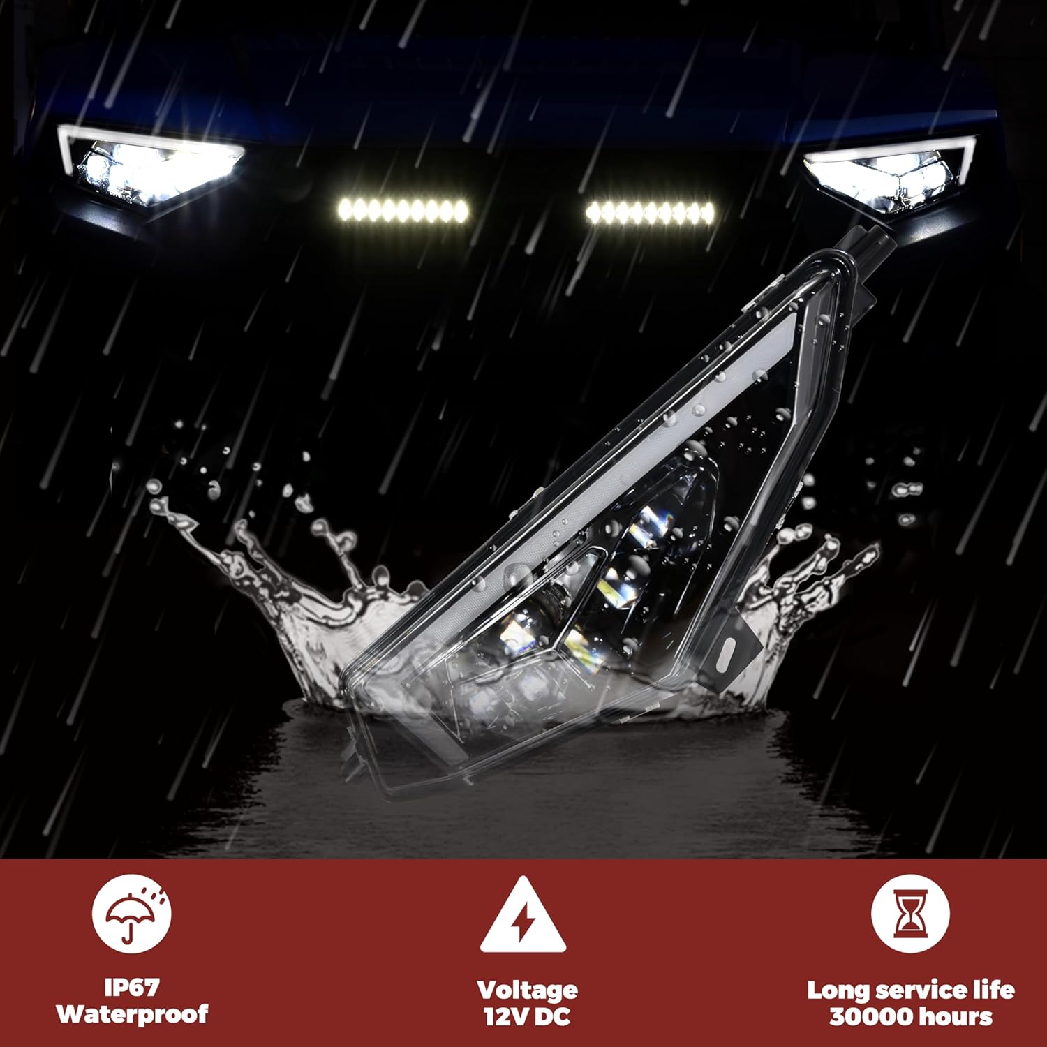 SAUTVS Ranger 570 SP Headlights Assembly, LED Head Lights Front Lamps with High-Low Beams DRL Turn Signal Light for Polaris Ranger SP 570 / Crew SP 570 2022 2023 2024 2025 Accessories (One Pair)