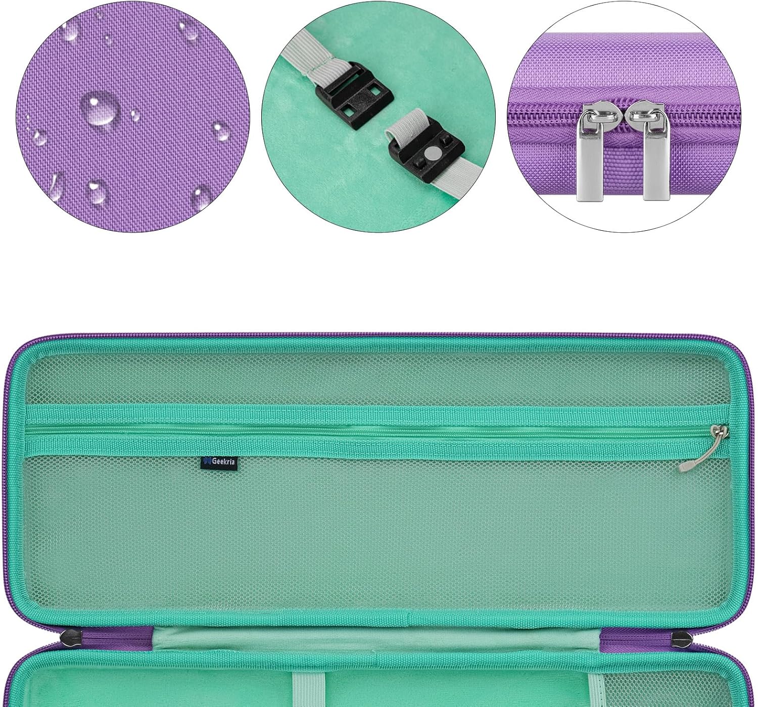 GEEKRIA Keyboard and Mouse Combo Case, Hard Shell Travel Carrying Bag for Compact 84 Keys Ultra Slim Gaming Keyboard, Compatible with Logitech POP Keys/POP ICON Combo (Daydream Mint)