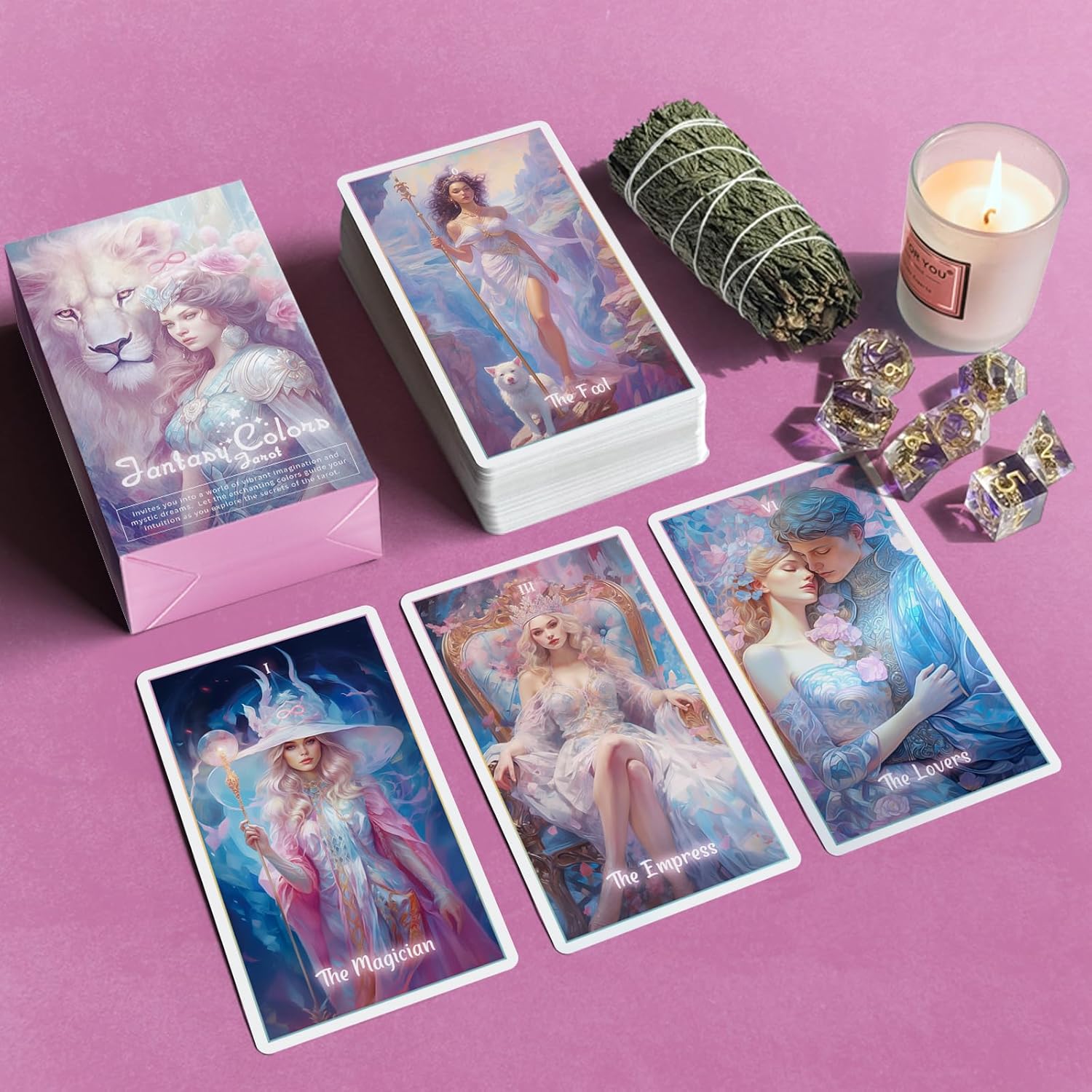 Tarot Cards with Guide Book for Beginners Original Unique Pretty Tarot Oracle Deck Set with Guidebook Standard Size 78 Cards Everyday Witch Decks - Image 6