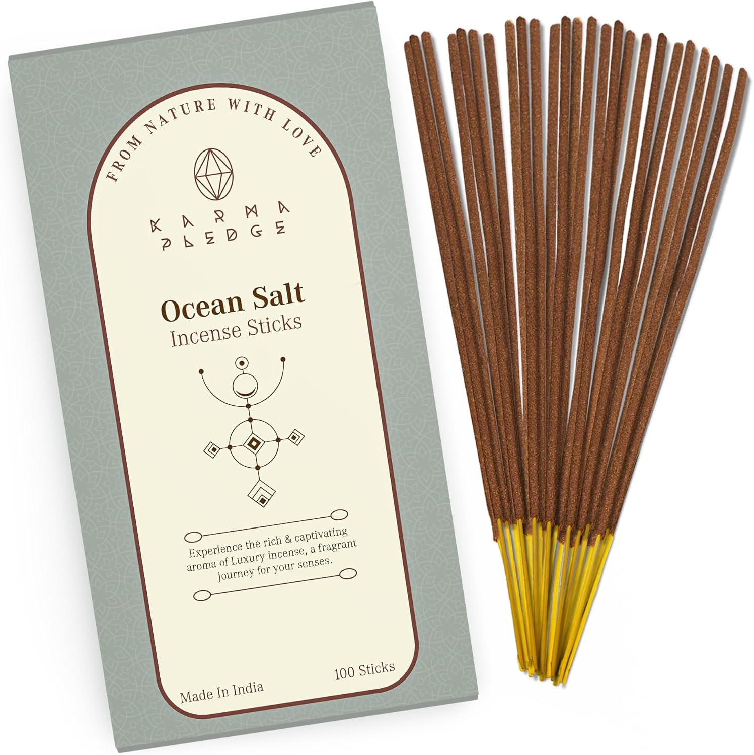 Ocean Salt Incense Sticks, Organic Hand Dipped Incense