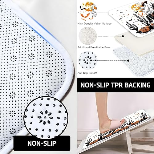 Miniatura 4 de Ticuenicoa Juego de 4 cortinas de ducha de Halloween con diseño de jinete fantasma, incluye cortina de ducha de 72 x 72 pulgadas, alfombras de baño,