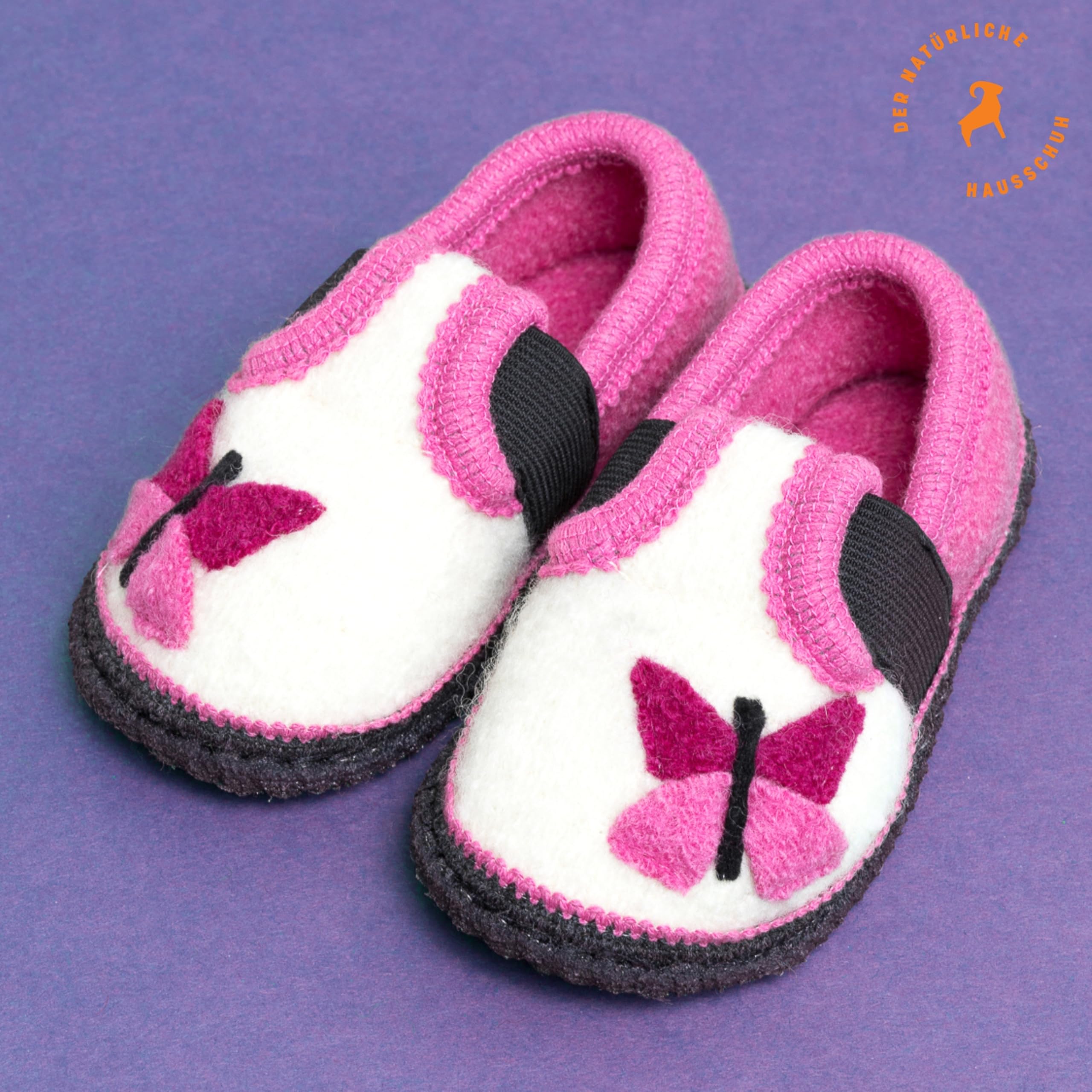 Bobby Butterfly - Pantuflas infantiles para niños y niñas, cómodas zapatillas de fieltro con goma elástica y suela impermeable