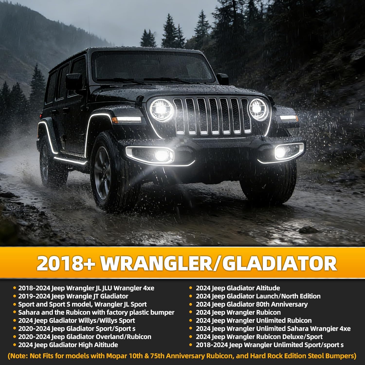 Upgraded 4 Inch LED Fog Lights Compatible with Jeep Wrangler JL JLU 2018-2025 & Gladiator JT, DOT Approved 6000K Bright White 60W Front Bumper Driving Lamps, Plug N Play Off Road Replacement