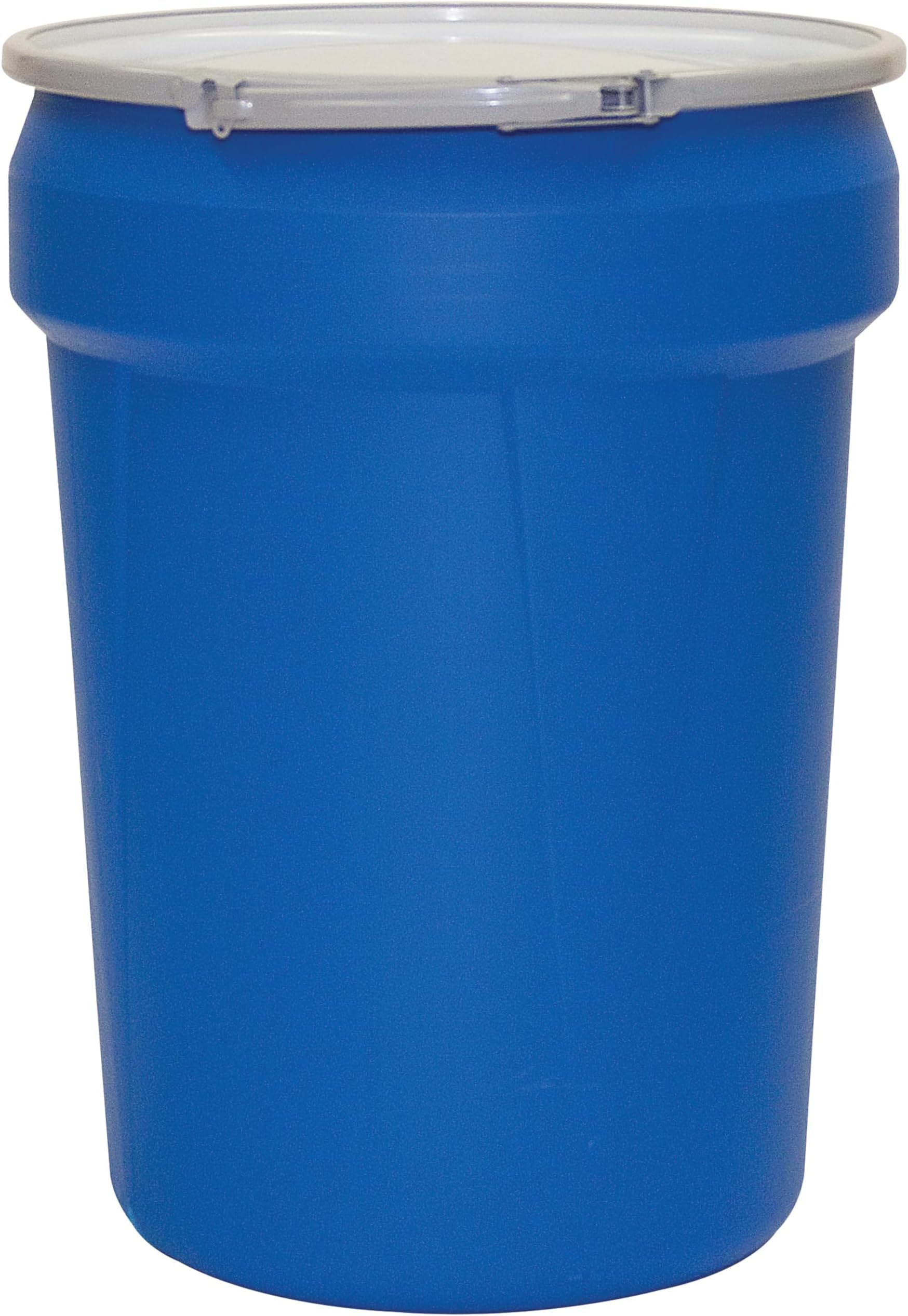 Eagle 30 Gallon Plastic Drum with Lid, Metal Lever-Lock, 28.5"x21.1", Open Head Lab Pack Drum Made of Durable, Lightweight HDPE, Withstands Weather and Chemicals, Made in USA, Blue, 1601MB