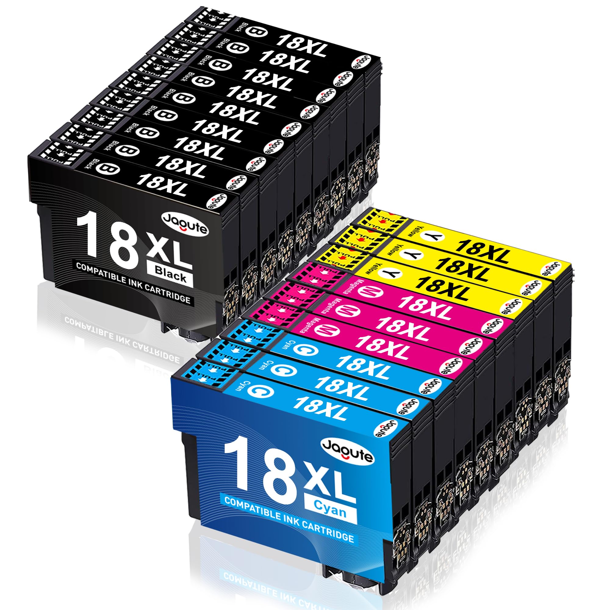 Jagute 18XL(18 Pack) Cartucce Compatibile con 18XL T1811 T1812 T813 T1814 per Expression Home XP-215 XP-412 XP-415 XP-305 XP-405 XP-202 XP-205 XP-302 XP-402 XP-312 XP-315 XP-102 XP-30 XP-212