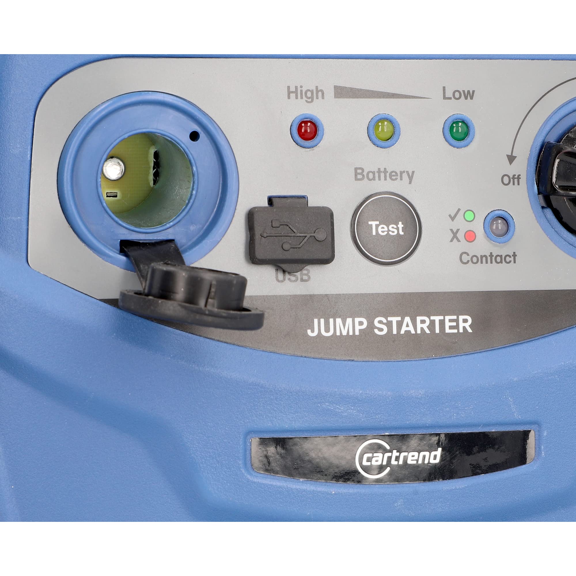 cartrend Station d'alimentation Portable avec compresseur intégré jusqu'à 7 Bar, USB et Connexion Voiture 12 V, 600 A