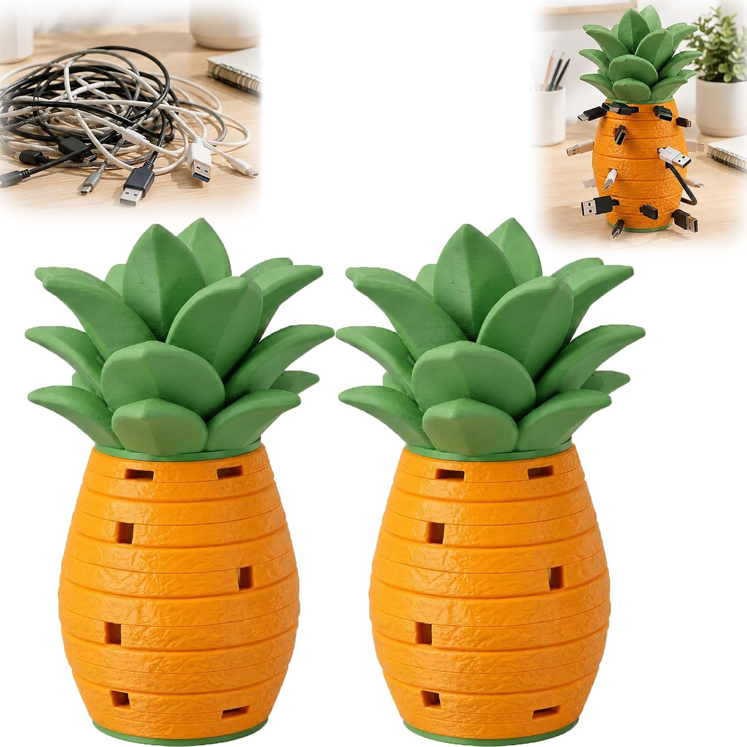 Pineapple Modular Cable Organizer 7 Stackable Cable Winder Discs