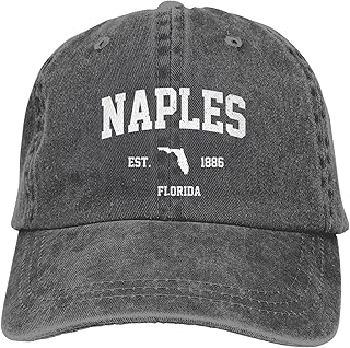 Naples Est 1886 Florida State Pride Retro Gifts Hat Baseball Hat Funny Caps for Men Women Unisex Ideas Gifts Black