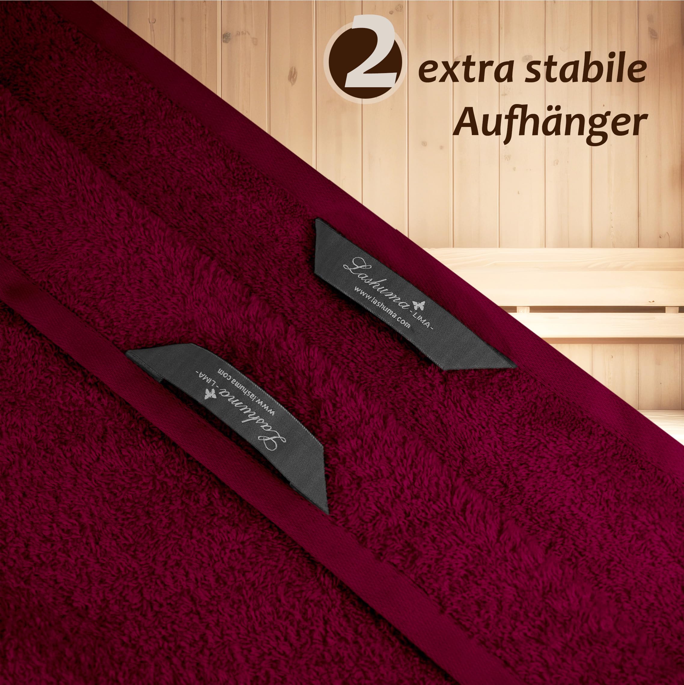 Wellness Asciugamano da Sauna Telo Sauna Uni con Ricamo Sauna 70 x 200 cm, Colore: Orchidea - Rosa Lilla, 100% Cotone