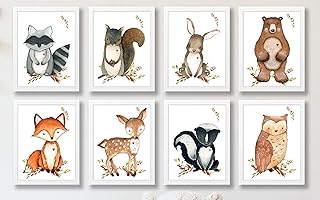 Nursery Prints - Set of Nursery Prints - Nursery Wall Picture - New Baby Print - Woodland Animals Prints - Watercolour Forest Animal Print